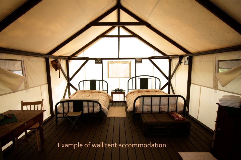 example of wall tent accommodation